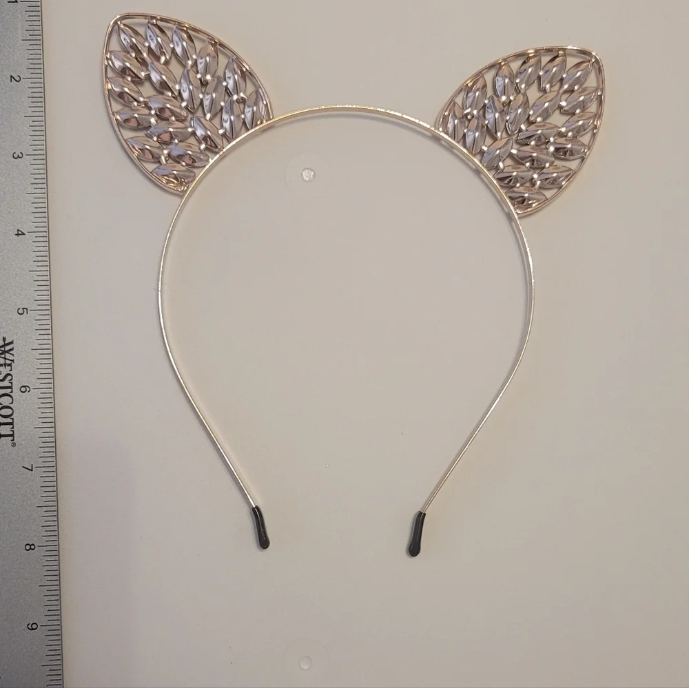 Kitty Cat Ears Jeweled headband Colorful jewels Fun Kitten Style - Picture 3 of 7